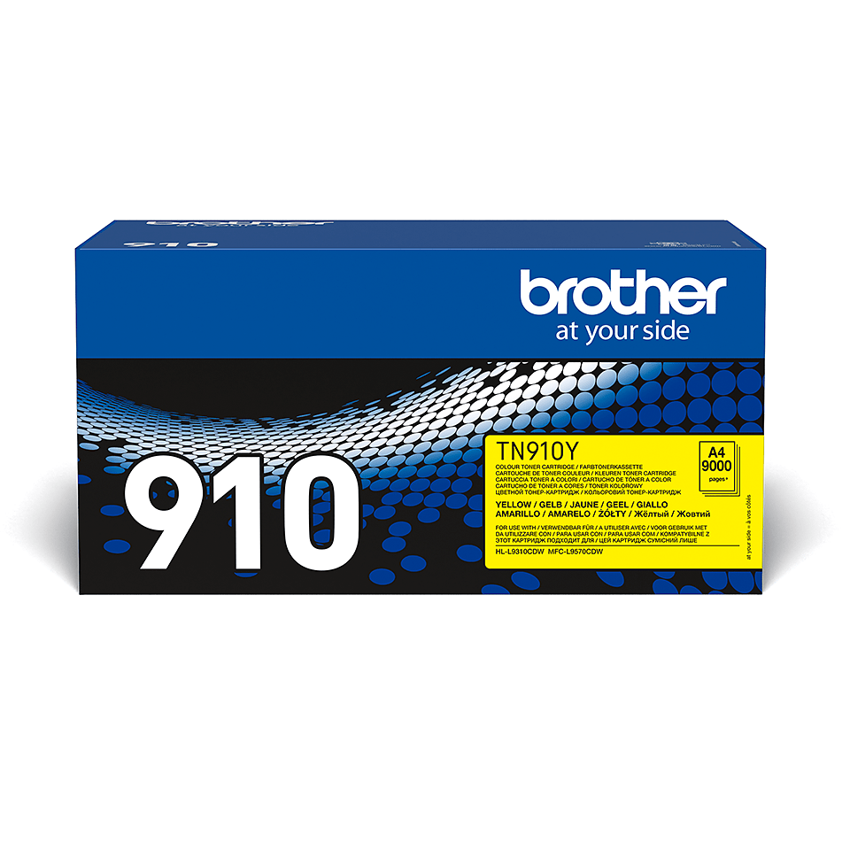 Originali Brother TN910Y dažų kasetė – geltonos spalvos